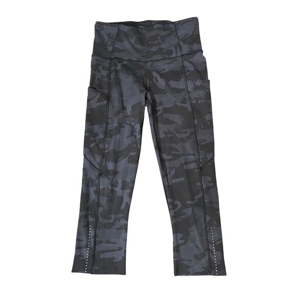 Lululemon Fast and Free Crop 19" Leggings 4 Incognito Camo Running Athletic Gym - Picture 3 of 15